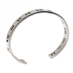 Tiffany & Co. Sterling Silver Atlas Roman Numerals Small Cuff Bangle  Bracelet #2