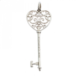 Pre Owned Tiffany & Co. Enchant Heart Key Silver Pendant