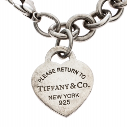 Pre Owned Tiffany & Co. Return to Tiffany Heart Tag Charm Bracelet 