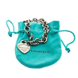 Pre Owned Tiffany & Co. Return to Tiffany Heart Tag Charm Bracelet 
