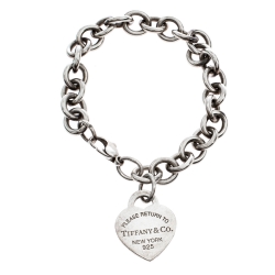Pre Owned Tiffany & Co. Return to Tiffany Heart Tag Charm Bracelet 