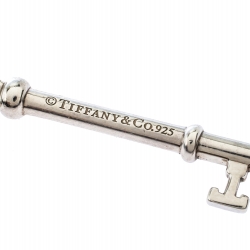 Pre Owned Tiffany & Co. Sterling Silver Heart Key Pendant