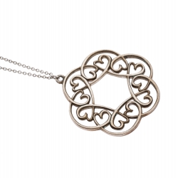 Pre Owned Tiffany & Co. Sterling Silver Paloma Picasso Loving Heart Pendant Necklace