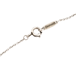 Pre Owned Tiffany & Co. Return to Tiffany Mini Enamel Double Heart Tag Silver Pendant Necklace