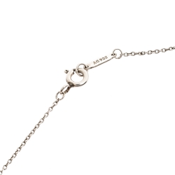 Pre Owned Tiffany & Co. Return to Tiffany Mini Enamel Double Heart Tag Silver Pendant Necklace