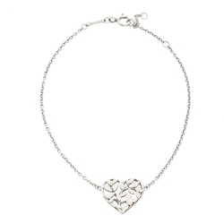 Pre Owned Tiffany & Co. Paloma Picasso Olive Leaf Heart Silver Bracelet