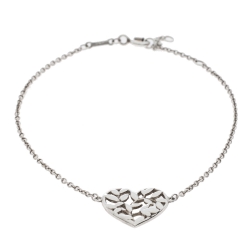 Pre Owned Tiffany & Co. Paloma Picasso Olive Leaf Heart Silver Bracelet
