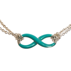 Pre Owned Tiffany & Co. Infinity Blue Enamel Silver Bracelet