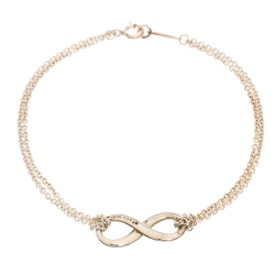 Pre Owned Tiffany & Co. Infinity Blue Enamel Silver Bracelet