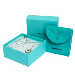 Pre Owned Tiffany & Co. Elsa Peretti Open Heart Silver Pendant Necklace