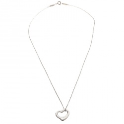 Pre Owned Tiffany & Co. Elsa Peretti Open Heart Silver Pendant Necklace