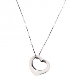 Pre Owned Tiffany & Co. Elsa Peretti Open Heart Silver Pendant Necklace