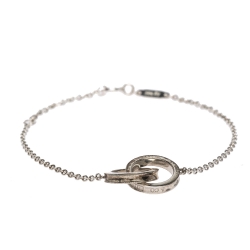Pre Owned Tiffany & Co. 1837 Interlocking Circles Silver Bracelet
