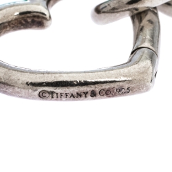 Pre Owned Tiffany & Co. Open Heart Silver Chain Link Bracelet
