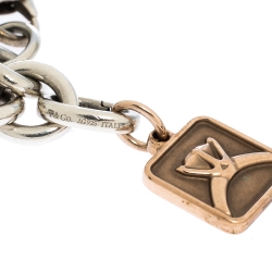 Pre Owned Tiffany & Co. Rubedo Charm Silver Chain Link Bracelet