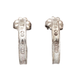 Pre Owned Tiffany & Co. Tiffany 1837 Silver Hoop Earrings