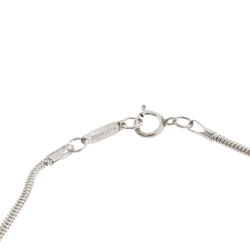 Pre Owned Tiffany & Co. Bar & Heart Tag Silver Dual Pendant Necklace