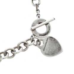 Pre Owned Tiffany & Co. Return to Tiffany Heart Tag Silver Toggle Necklace