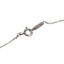 Pre Owned Tiffany & Co. Enamel Mini Double Heart Tag Silver Pendant Necklace