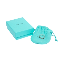 Pre Owned Tiffany & Co. Atlas Roman Numeral Motif Silver Ring Size 54