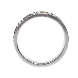 Pre Owned Tiffany & Co. Atlas Roman Numeral Motif Silver Ring Size 54