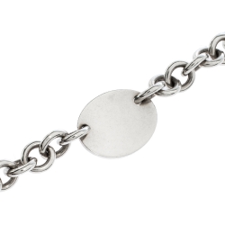 Pre Owned Tiffany & Co. Return To Tiffany Oval Tag Silver Bracelet