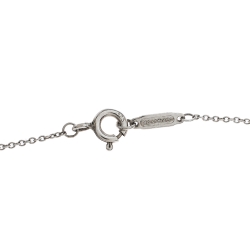 Pre Owned Tiffany & Co. Return to Tiffany Mini Double Heart Tag Pendants Enamel and Silver Chain Necklace