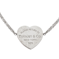 Pre Owned Tiffany & Co. Return To Tiffany Heart Tag Silver Chain Bracelet