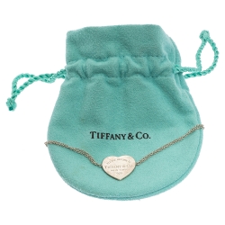 Pre Owned Tiffany & Co. Return To Tiffany Heart Tag Silver Chain Bracelet