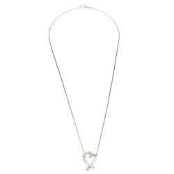 Pre Owned Tiffany & Co. Paloma Picasso Loving Heart Pendant Silver Necklace