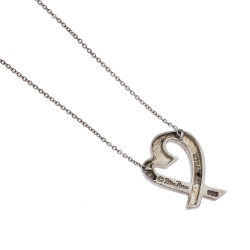 Pre Owned Tiffany & Co. Paloma Picasso Loving Heart Pendant Silver Necklace