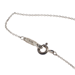 Pre Owned Tiffany & Co. Return to Tiffany Mini Double Heart Tag Pendant Silver Necklace