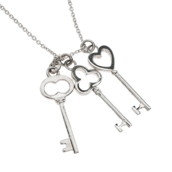 Pre Owned Tiffany & Co. Silver Mini Three-Key Pendant Necklace