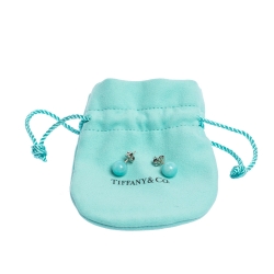 Pre Owned Tiffany & Co. Amazonite Silver Stud Earrings