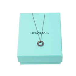 Pre Owned Tiffany & Co. Atlas Roman Numeral Motif Silver Pendant Necklace