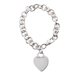 Pre Owned Tiffany & Co. Sterling Silver Heart Tag Bracelet