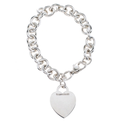 Pre Owned Tiffany & Co. Sterling Silver Heart Tag Bracelet