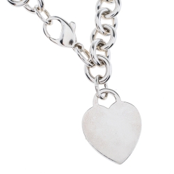 Pre Owned Tiffany & Co. Sterling Silver Heart Tag Bracelet