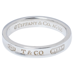 Tiffany & Co. Tiffany 1837 Silver Narrow Ring Size 61