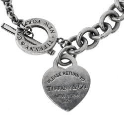 Pre Owned Tiffany & Co. Return to Tiffany Heart Tag Silver Toggle Charm Bracelet