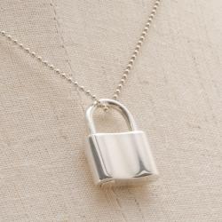 Tiffany & Co.1837™ Silver Lock Pendant 16" chain