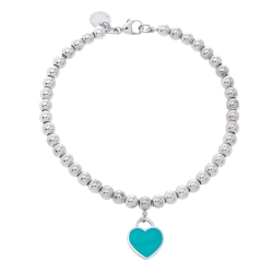 Pre Owned Tiffany & Co. Return To Tiffany Enamel Silver Bead Bracelet