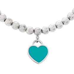 Pre Owned Tiffany & Co. Return To Tiffany Enamel Silver Bead Bracelet