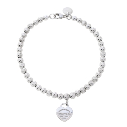 Pre Owned Tiffany & Co. Return To Tiffany Enamel Silver Bead Bracelet