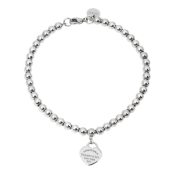 Pre Owned Tiffany & Co. Return To Tiffany Enamel Silver Bead Bracelet