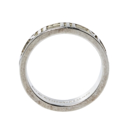 Pre Owned Tiffany & Co. Atlas Sterling Silver Narrow Band Ring Size EU 51