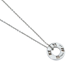 Pre Owned Tiffany & Co. Atlas Pierced Silver Pendant Necklace