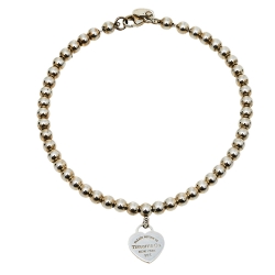Pre Owned Tiffany & Co. Return to Tiffany Enamel Heart Tag Bead Bracelet