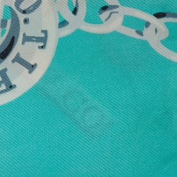 Pre Owned Tiffany & Co. Blue Return To Tiffany Print Silk Bandeau Scarf