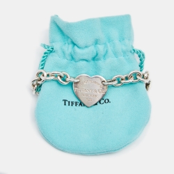 Pre Owned Tiffany & Co. Return to Tiffany Heart Tag Sterling Silver Bracelet